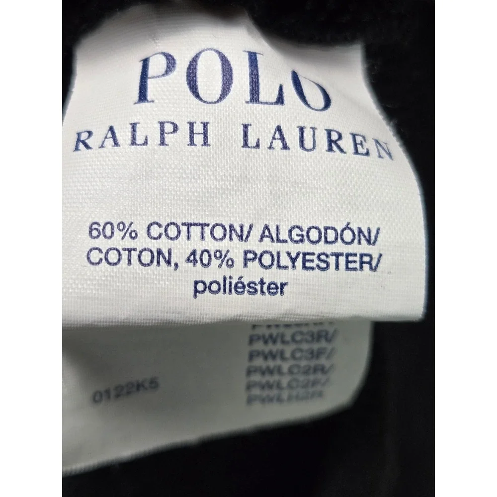 Men's Polo Ralph Lauren XL Black Waffle Knit Thermal Long Sleeve Shirt Preppy